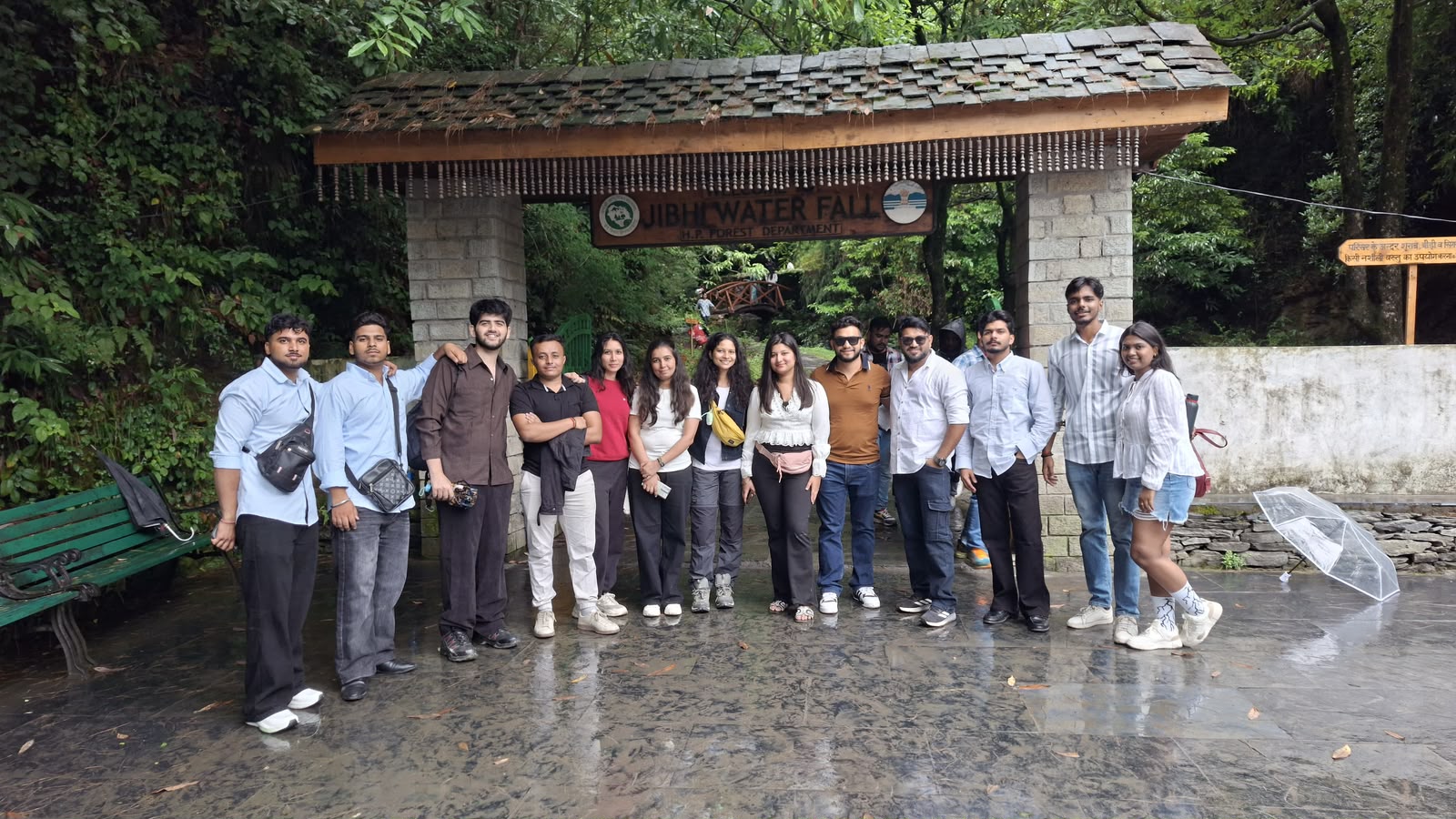 Batch at Jibhi Waterfall Entrance